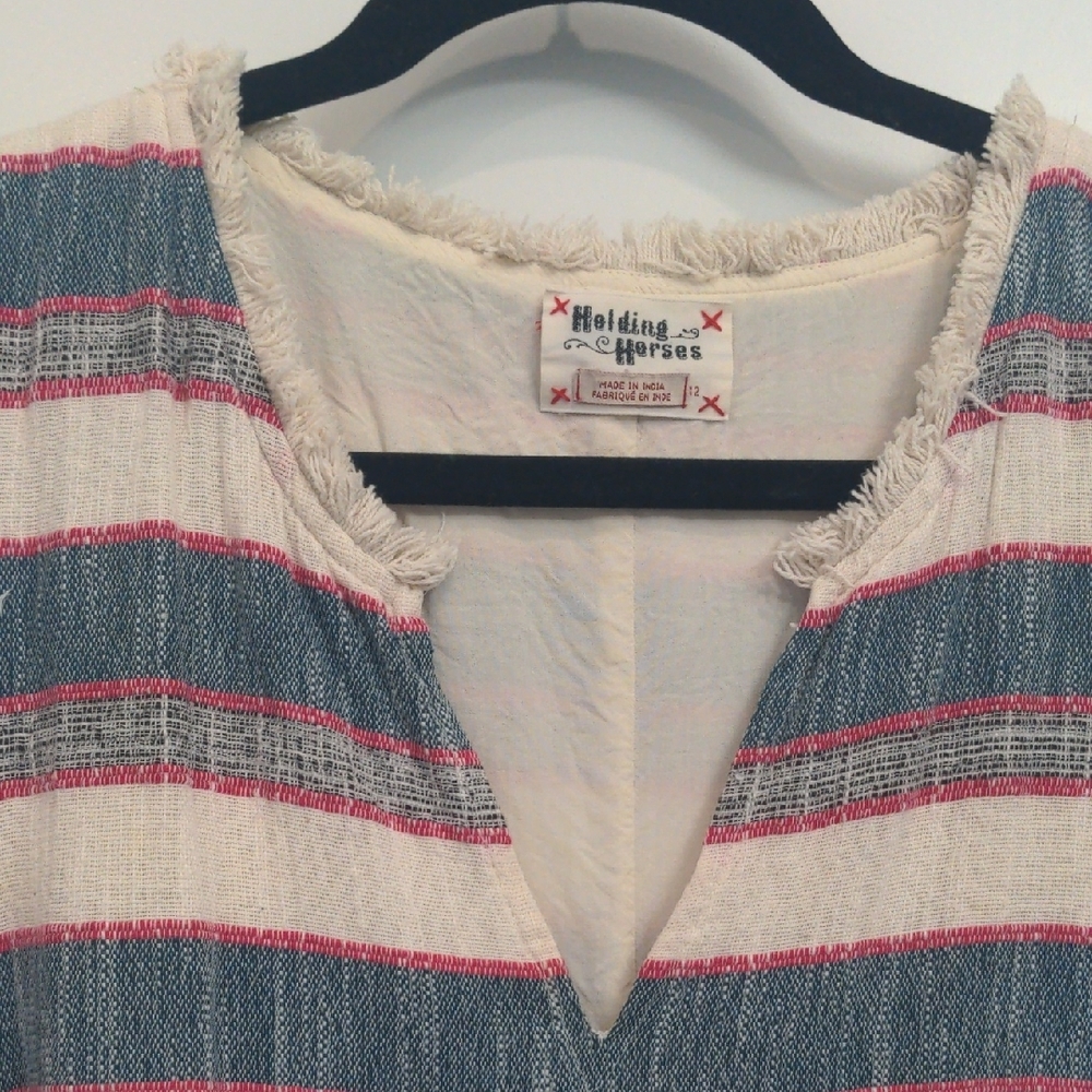 HOLDING HORSES Striped Mini Dress with Fringe - Picture 4 of 12